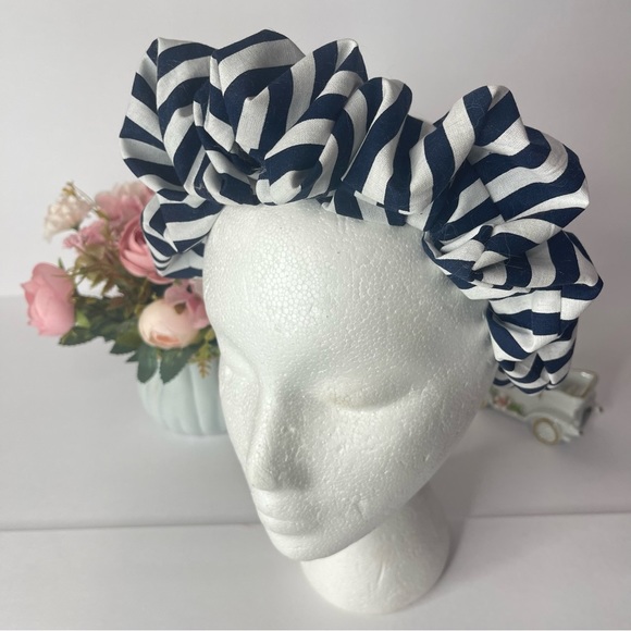 Headband wrap scrunched Women striped elastic - Picture 8 of 8